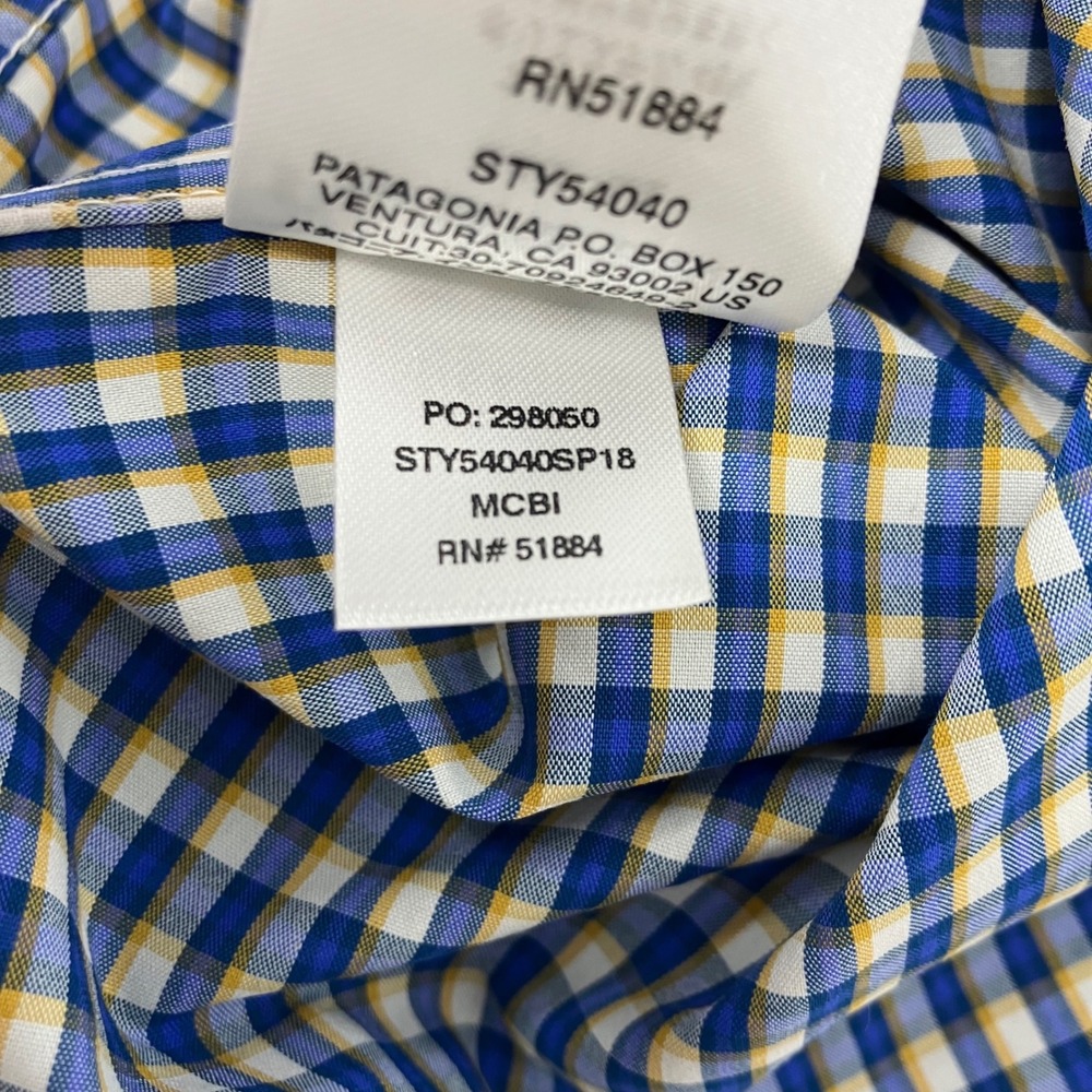Patagonia Men's M Lightweight A/C Shirt Plaid Button Up Short Sleeve Hiking - Picture 7 of 9